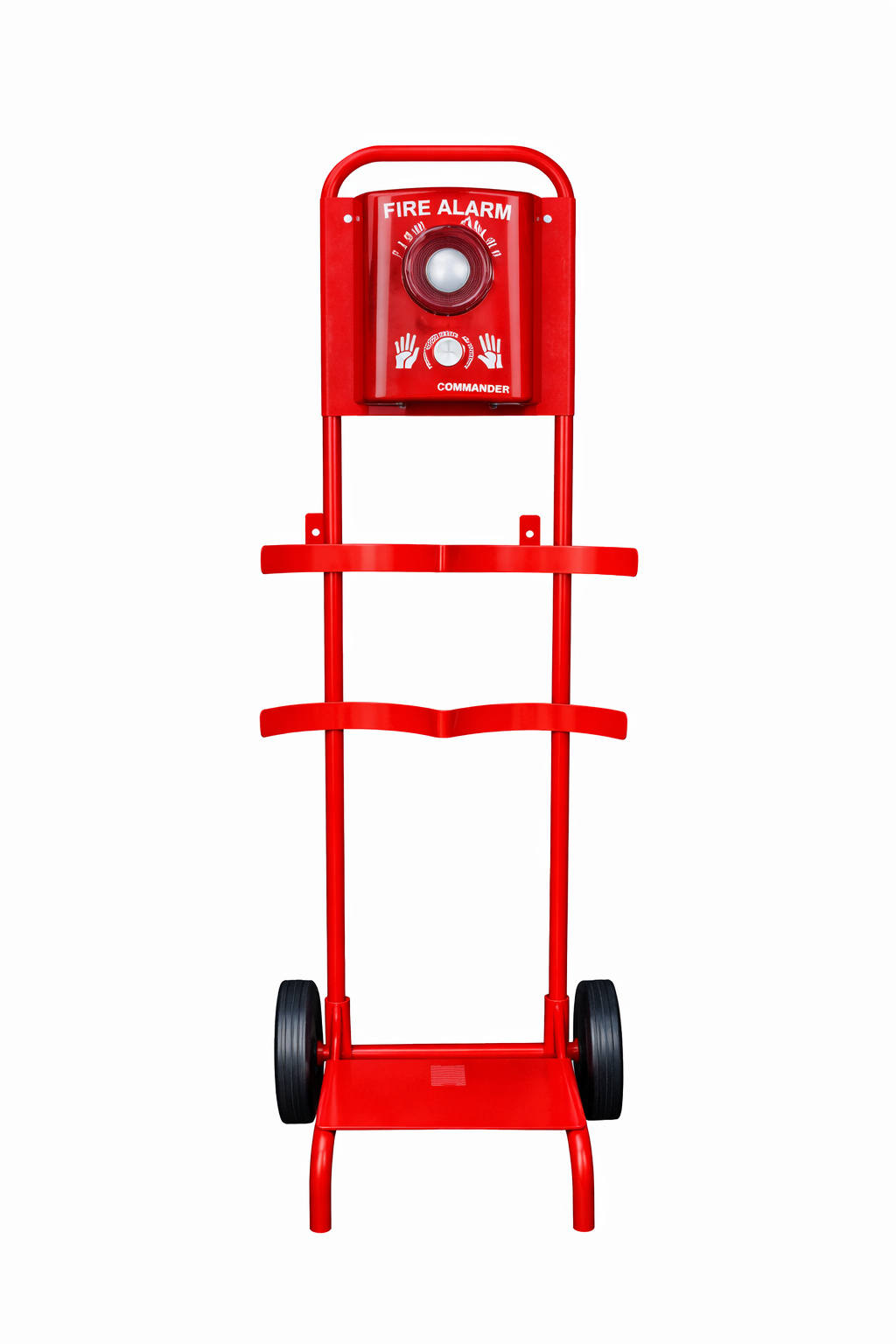 Double Fire Extinguisher Trolley c/w Alarm