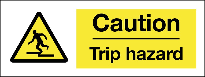 Caution Trip Hazard 400x150mm RP