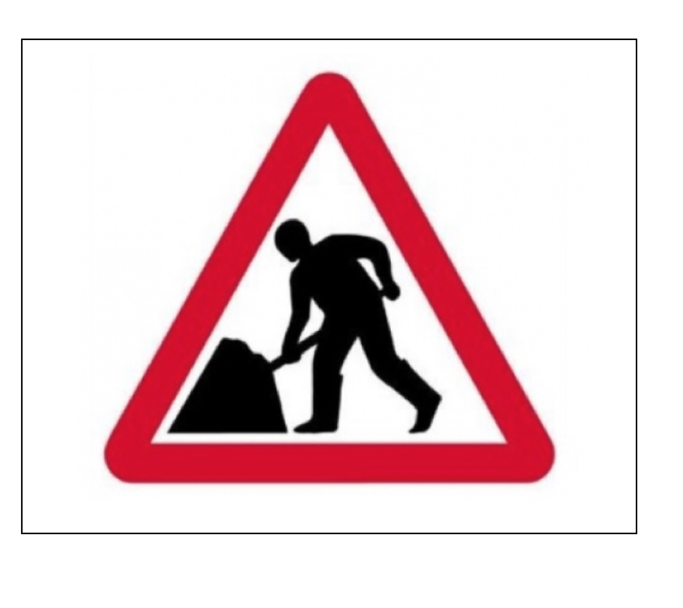 Road Works sign.
