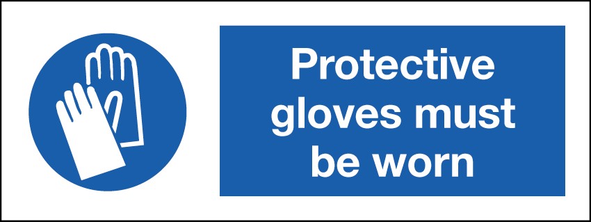Protective Gloves Must Be Worn 400x150mm RP
