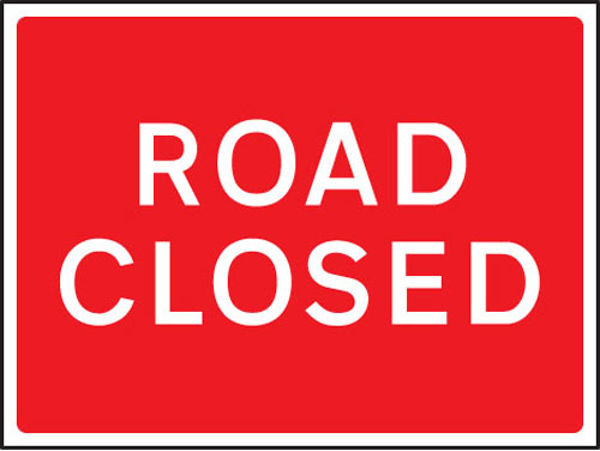Road Closed 600x450mm Zintec