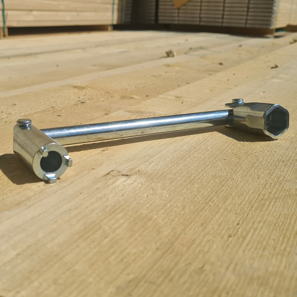 Anti-Tamper Double Ended Scaffold Spanner * 2 Rectangular & 1 Round Points