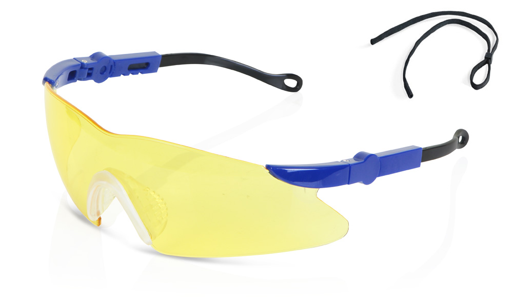 Yellow Tinted Sports Style Safety Spectacles EN166 F