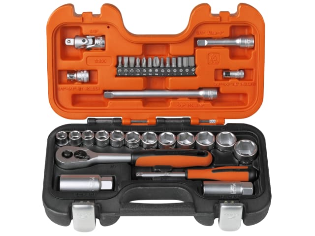 Bahco S330 3/8in Drive Socket Set 34 Piece